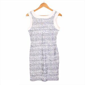 iKito Gray White Texture Print Bodycon Mini Dress